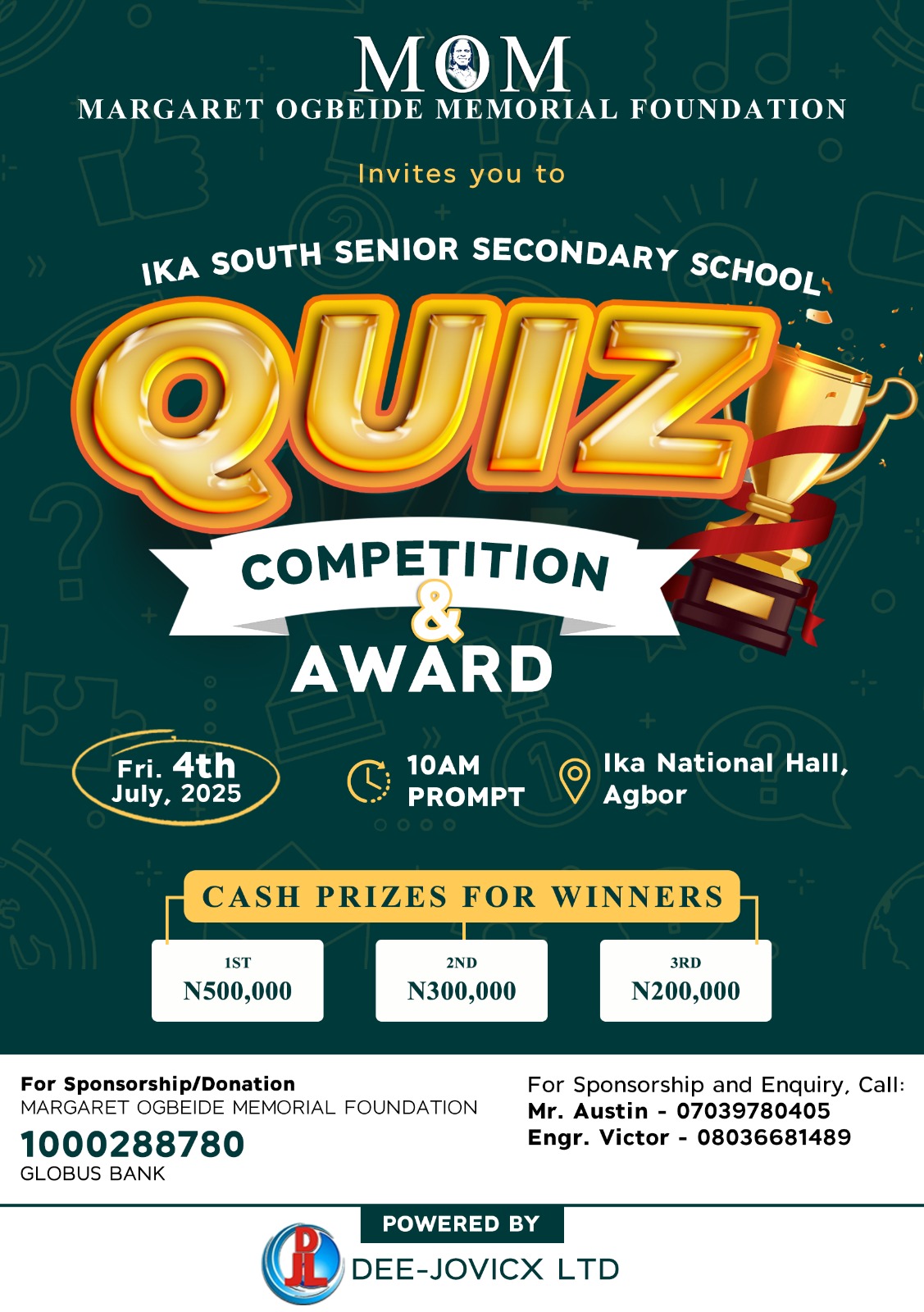 MOMF staff with students during the Ika Quiz Competition 2025